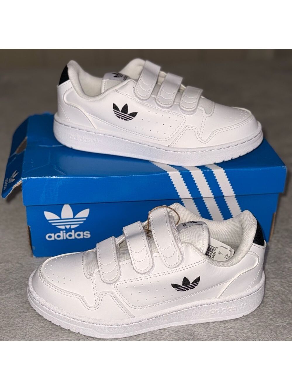 Adidas Originals NY 90 CF C Kids Sneakers – White/Black – Size 1.5 – NEW